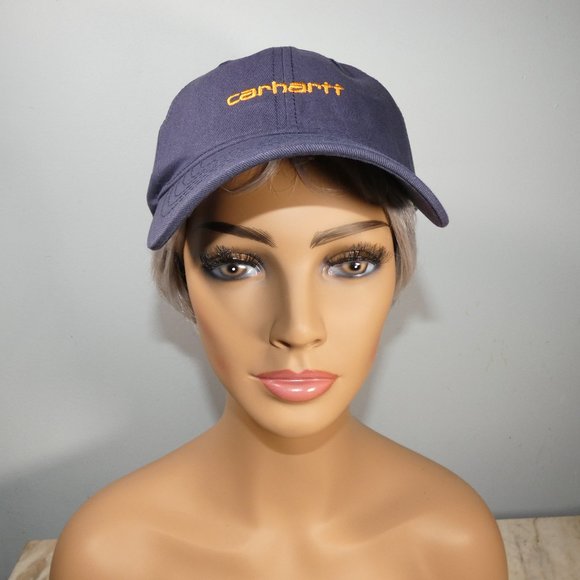Carhartt Adjustable Baseball Hat Cap - Blue with Yellow Gold Stitchi… - Picture 3 of 8